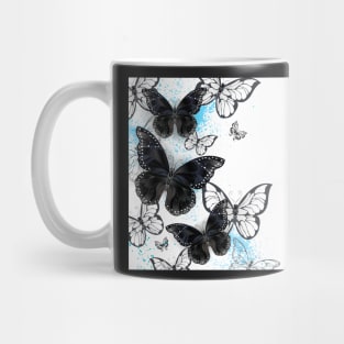 Background with black butterflies Mug